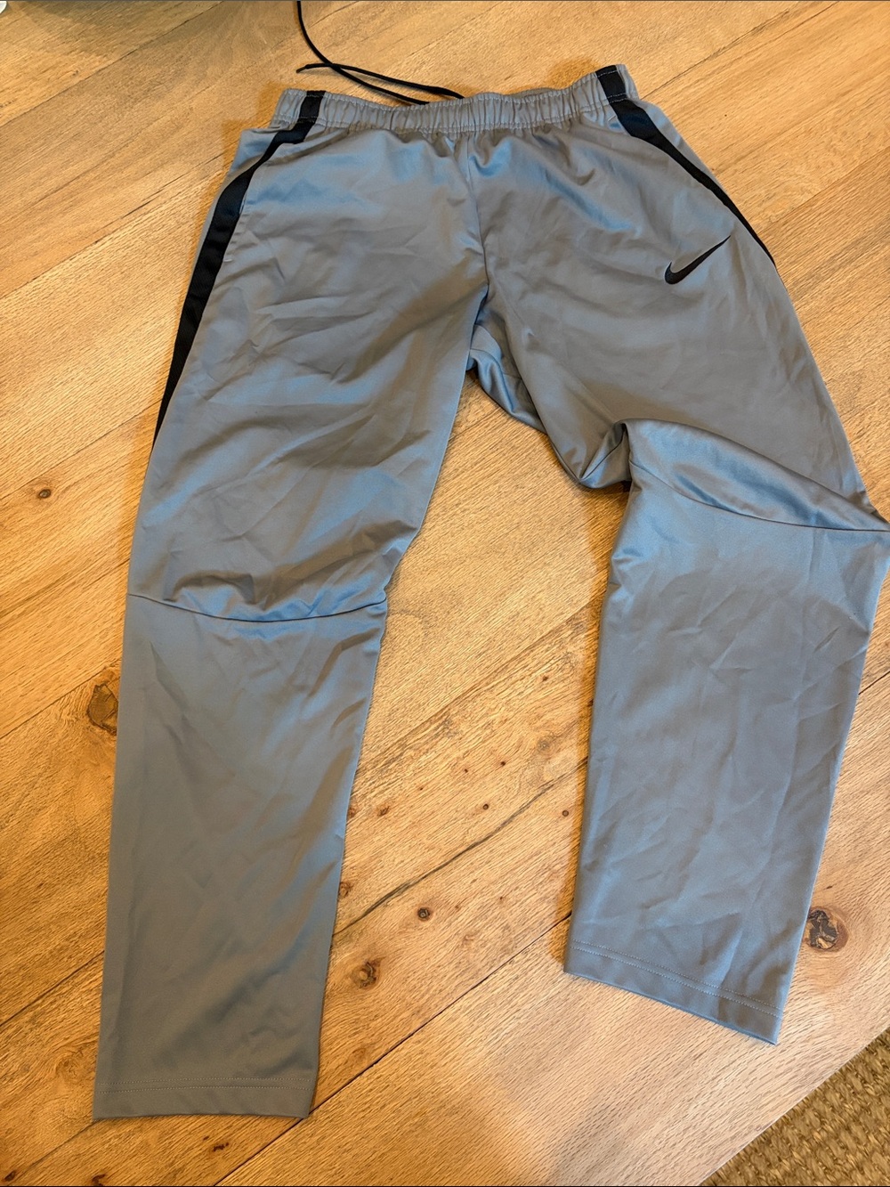 Nike Light Gray Men's Track Pants with Black Side Accents
